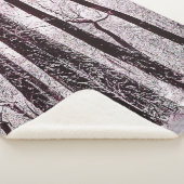 森の森の雪の冬の風景 シェルパブランケット (3/4)