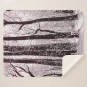 森の森の雪の冬の風景 シェルパブランケット (正面(横))