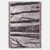 森の森の雪の冬の風景 スローブランケット (正面縦)