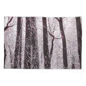 森の森の雪の冬の風景 枕カバー (裏面)