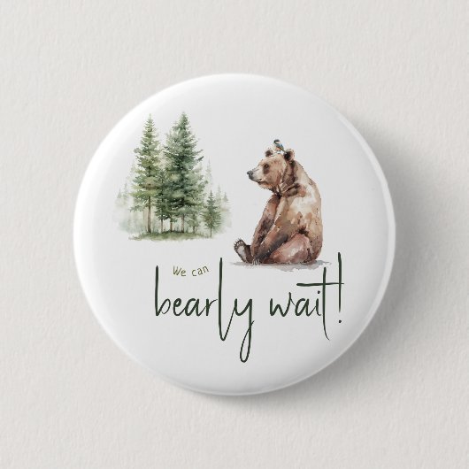 森の森林の動物の我々は真夏待ちボタン 缶バッジ (正面)