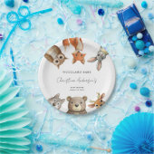 森の森林動物が赤ちゃんシャワーを旅行 ペーパープレート (パーティー)