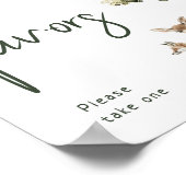 森の森林動物の赤ちゃんシャワー好意サイン ポスター (角)