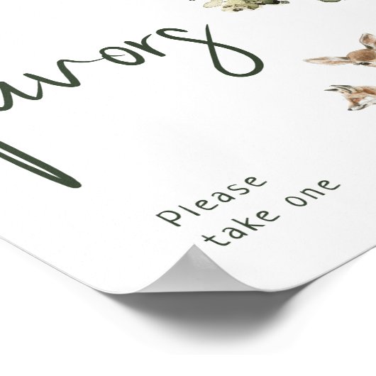 森の森林動物の赤ちゃんシャワー好意サイン ポスター (角)