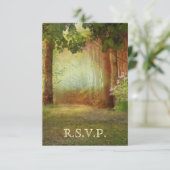 森の森林屋外のカジュアルでエレガントなRSVPカード 出欠カード (スタンド正面)