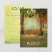 森の森林屋外のカジュアルでエレガントなRSVPカード 出欠カード (正面/裏面)