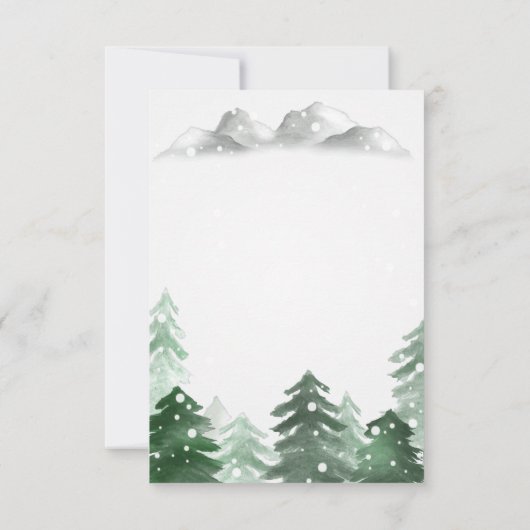 森の樹林のウェディングパーティー、ストリングライト、 招待状 (裏面)