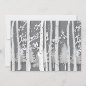 森の樹林の雪景色の写真を使ったホリデーカード 招待状 (裏面)