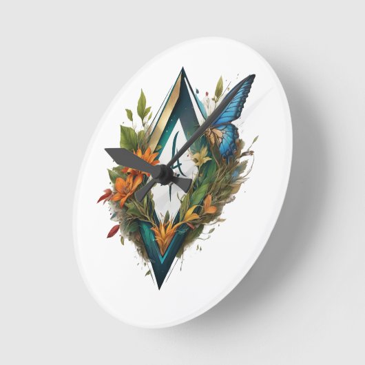 森の歌2 ラウンド壁時計 (傾斜)