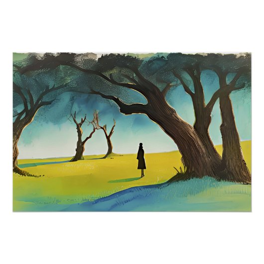 森の歩く光沢ポスター ポスター (正面)