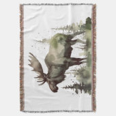 森の水の色の大きなムース スローブランケット (正面縦)