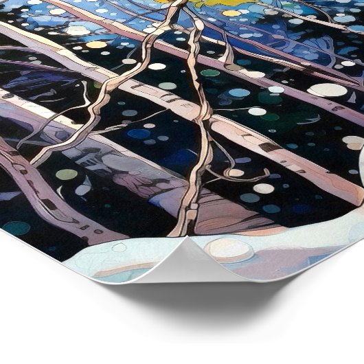 森の水の色絵を描のポスター ポスター (角)