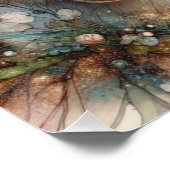 森の水彩うさぎ パステルカラーの花 イースター ポスター (コーナー)