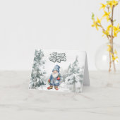 森の水彩のニューイヤー・ノーム カード (黄色い花)