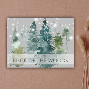 森の水彩の首の動く発表 ポストカード
