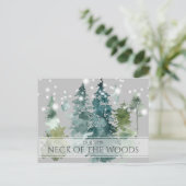 森の水彩の首の動く発表 ポストカード (スタンド正面)