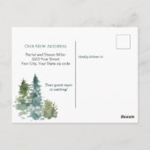 森の水彩の首の動く発表 ポストカード (裏面)