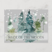 森の水彩の首の動く発表 ポストカード (正面)