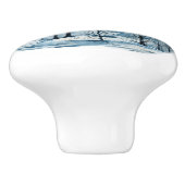 森の水彩冬の風景 セラミックノブ (側面)