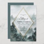 森の水彩画 | ウェディング招待状 招待状 (正面/裏面)