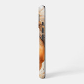 森の水彩秋をテーマにした馬 iPhone 16ケース (左側面)