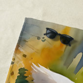 森の水色のオオカミ絵を描。 ビーチタオル (インサイチュ)