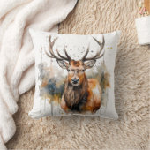 森の水色の大きなエルク クッション (ブランケット)