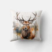 森の水色の大きなエルク クッション (裏面)