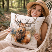 森の水色の大きなエルク クッション