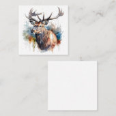 森の水色の大きなエルク ノートカード (正面/裏面)
