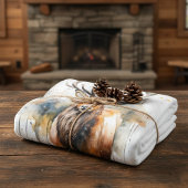 森の水色の大きなエルク フリースブランケット