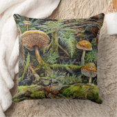 森の水色キノコ クッション (ブランケット)