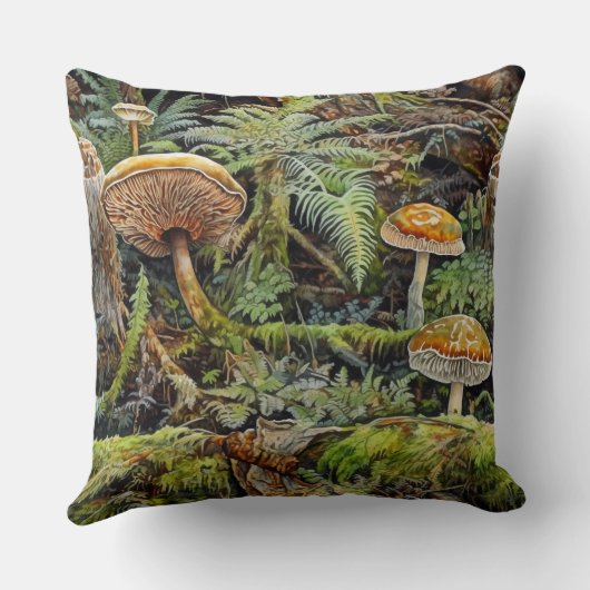 森の水色キノコ クッション (裏面)