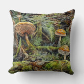 森の水色キノコ クッション (正面)