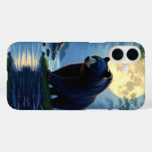 森の水辺に立つ黒熊 Case-Mate iPhoneケース (裏面 (横))