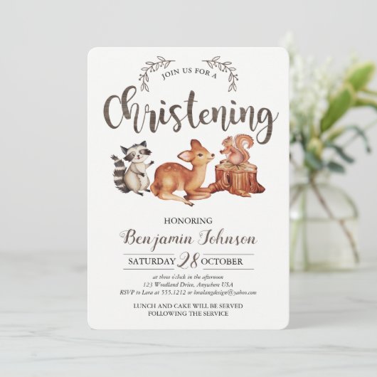 森の洗礼式招待状 招待状 (スタンド正面)