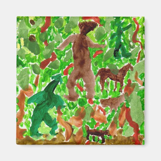 森の深いの生き物 マグネット (正面)