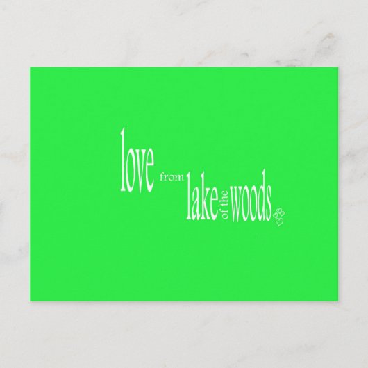 森の湖からの愛 ポストカード (正面)