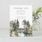 森の湖での哀悼の儀式 葬儀 サンキューカード (スタンド正面)