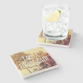 森の湯に入る北樺の木ツリーアート ストーンコースター (横)