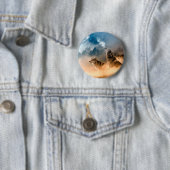 森の満月で二匹のオオカミが吠える 缶バッジ (インサイチュ)