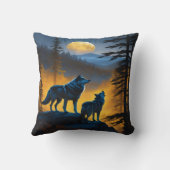 森の満月で狼が吠える クッション (裏面)