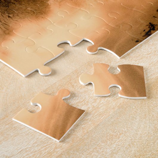 森の満月に二匹のオオカミが吠える ジグソーパズル (側面)