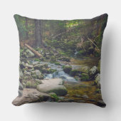 森の滝と松林 クッション (正面)