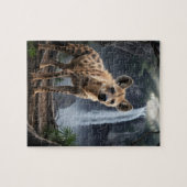 森の滝に点在するハイエナ ジグソーパズル (横)