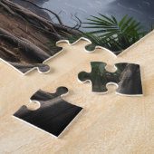 森の滝に点在するハイエナ ジグソーパズル (側面)