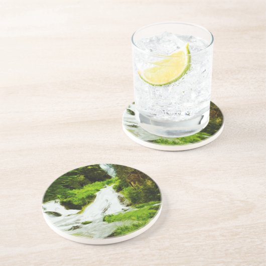 『森の滝夏の抽象芸術』 コースター (側面)