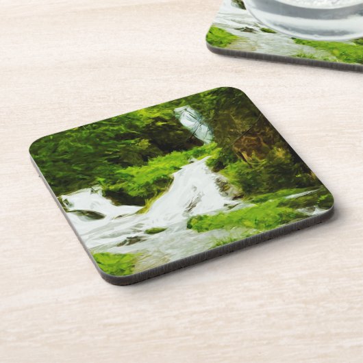 『森の滝夏の抽象芸術』 コースター (左側)