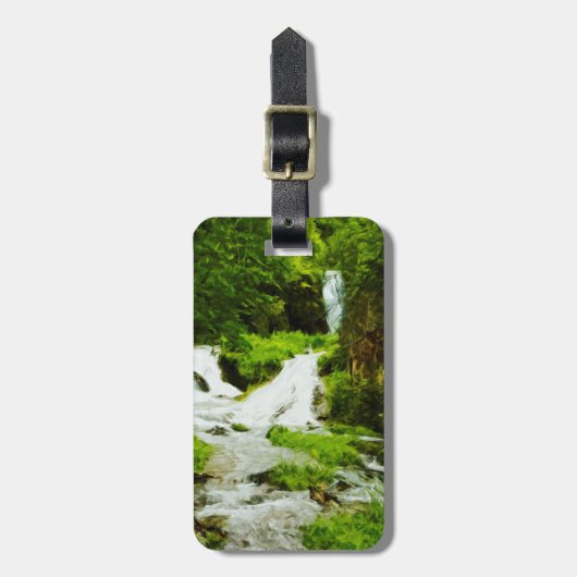 『森の滝夏の抽象芸術』 ラゲッジタグ (正面縦)