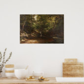 森の滝 – George Hetzel ポスター (キッチン)